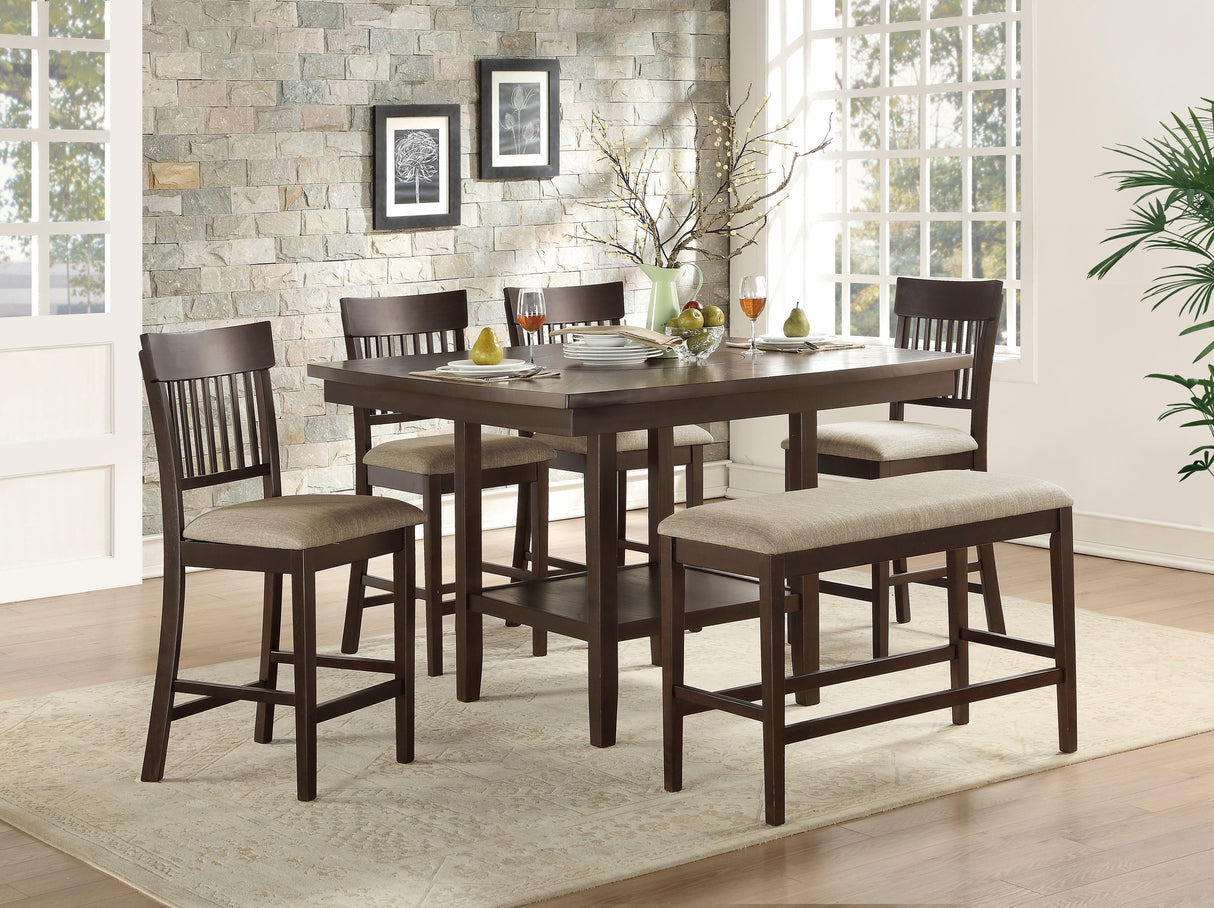 Balin Dark Brown 5-Piece Double X-Back Counter Height Set from Homelegance - Luna Furniture