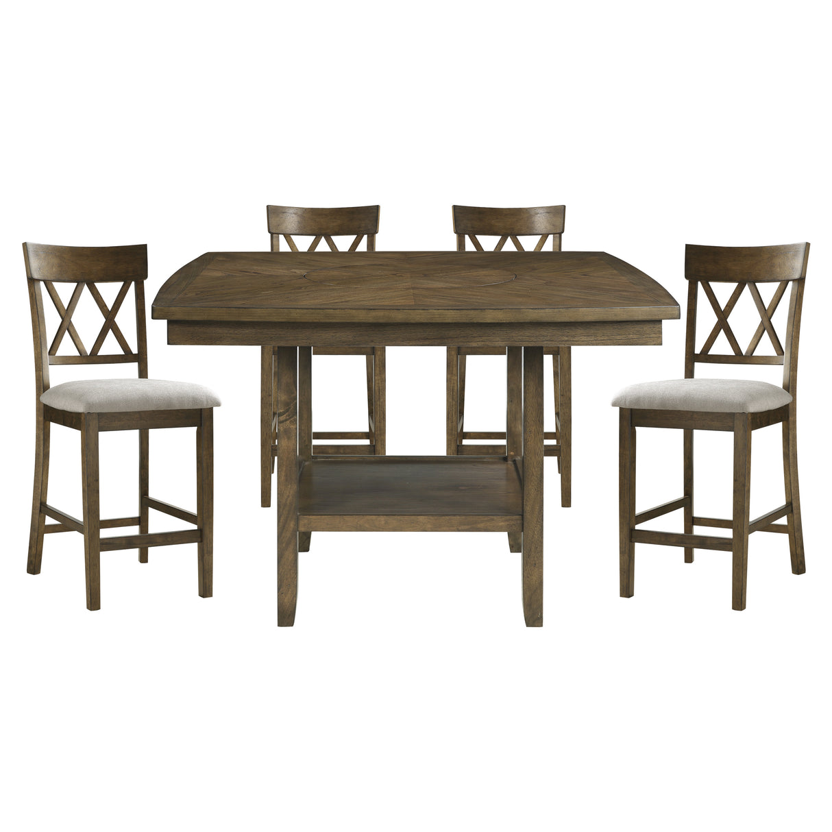 Balin Light Oak Counter Height Table with Lazy Suzan from Homelegance - Luna Furniture