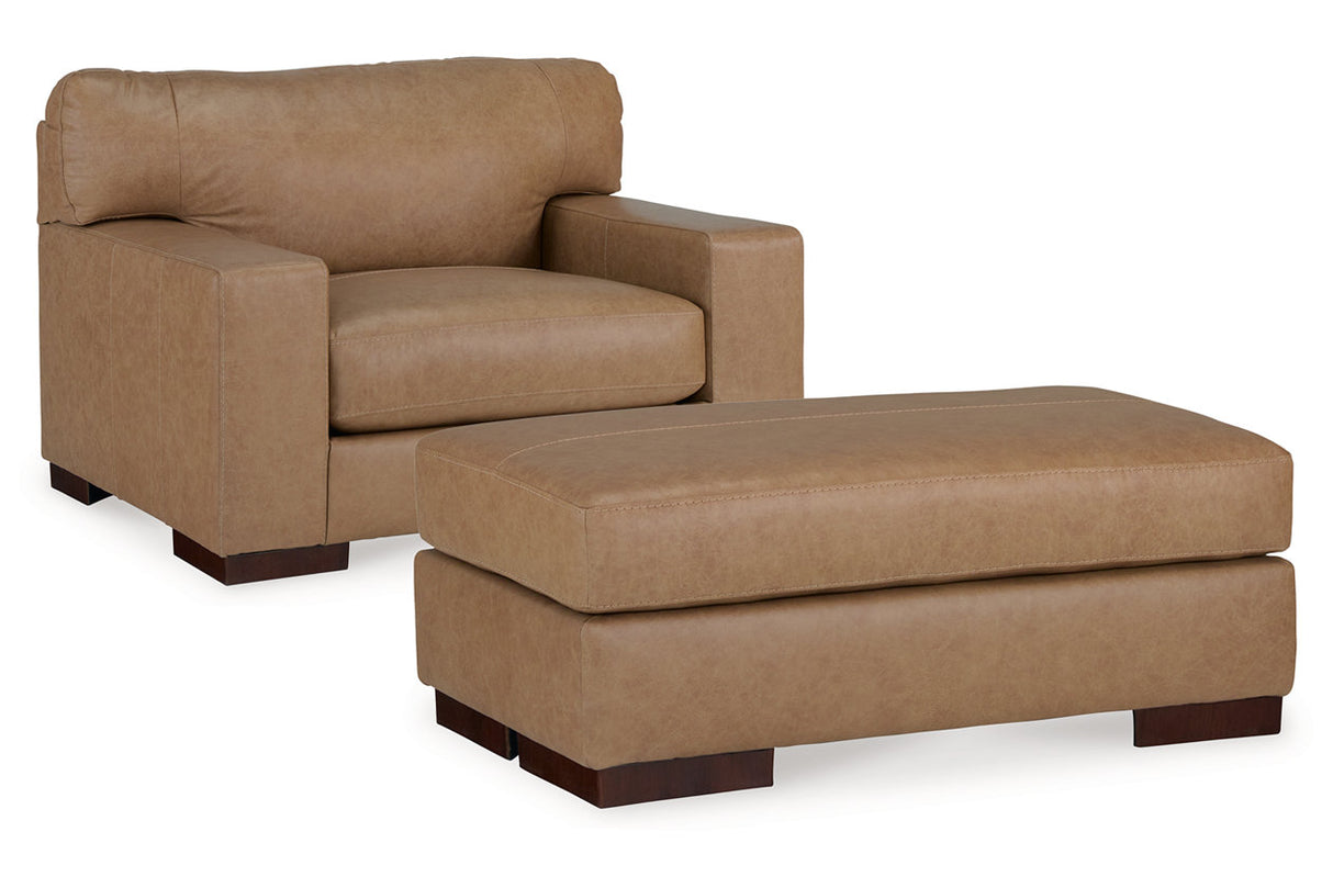 Lombardia Tumbleweed Oversized Chair and Ottoman from Ashley - Luna Furniture