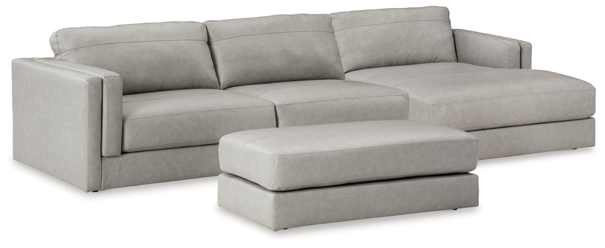 Amiata Glacier 2-Piece Sectional with Ottoman from Ashley Furniture - Luna Furniture
