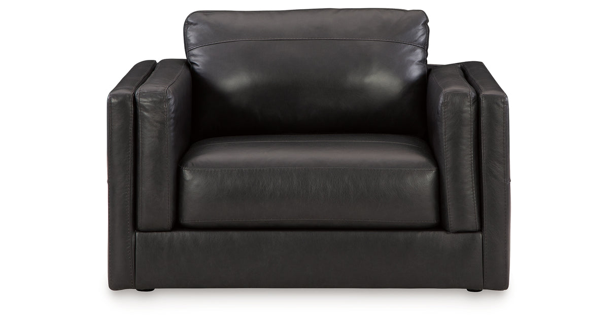 Amiata Sofa, Loveseat, Chair and Ottoman in Onyx from Ashley Furniture - Luna Furniture