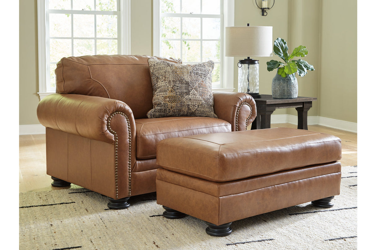 Carianna Caramel Sofa, Loveseat, Oversized Chair and Ottoman from Ashley - Luna Furniture