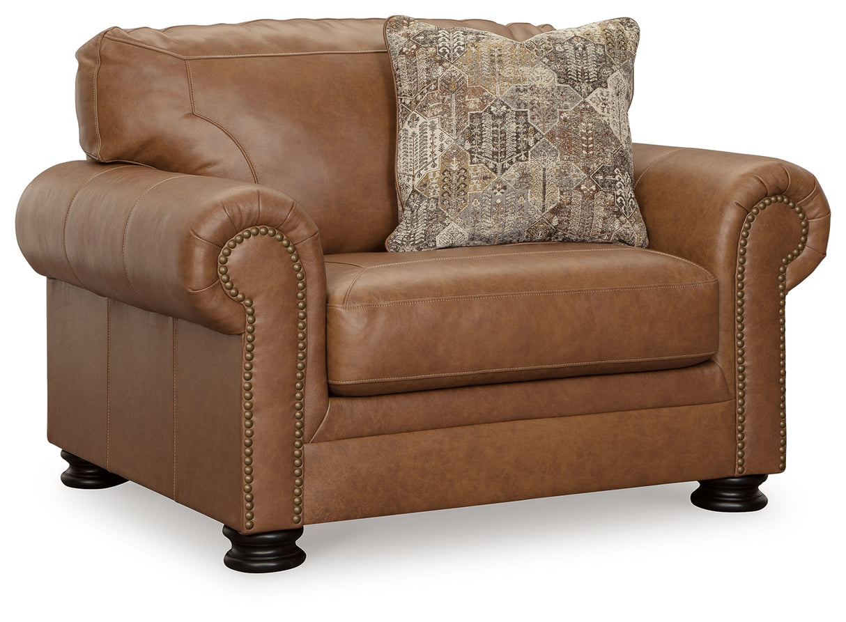Carianna Caramel Oversized Chair and Ottoman from Ashley - Luna Furniture