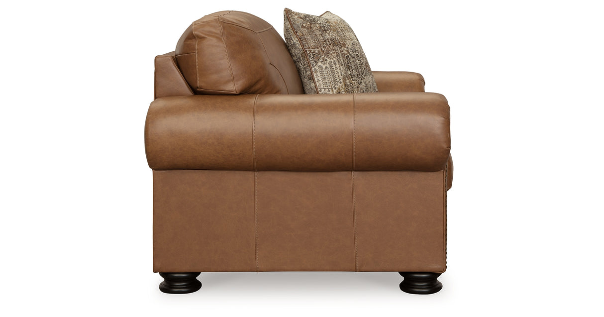 Carianna Sofa, Loveseat, Chair and Ottoman in Caramel from Ashley - Luna Furniture