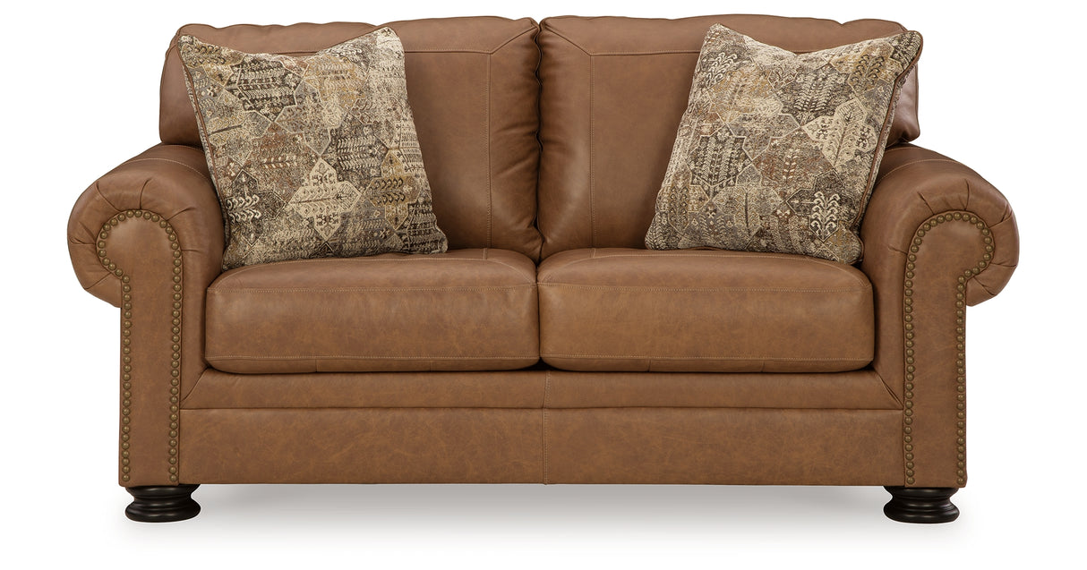 Carianna Sofa, Loveseat, Chair and Ottoman in Caramel from Ashley - Luna Furniture