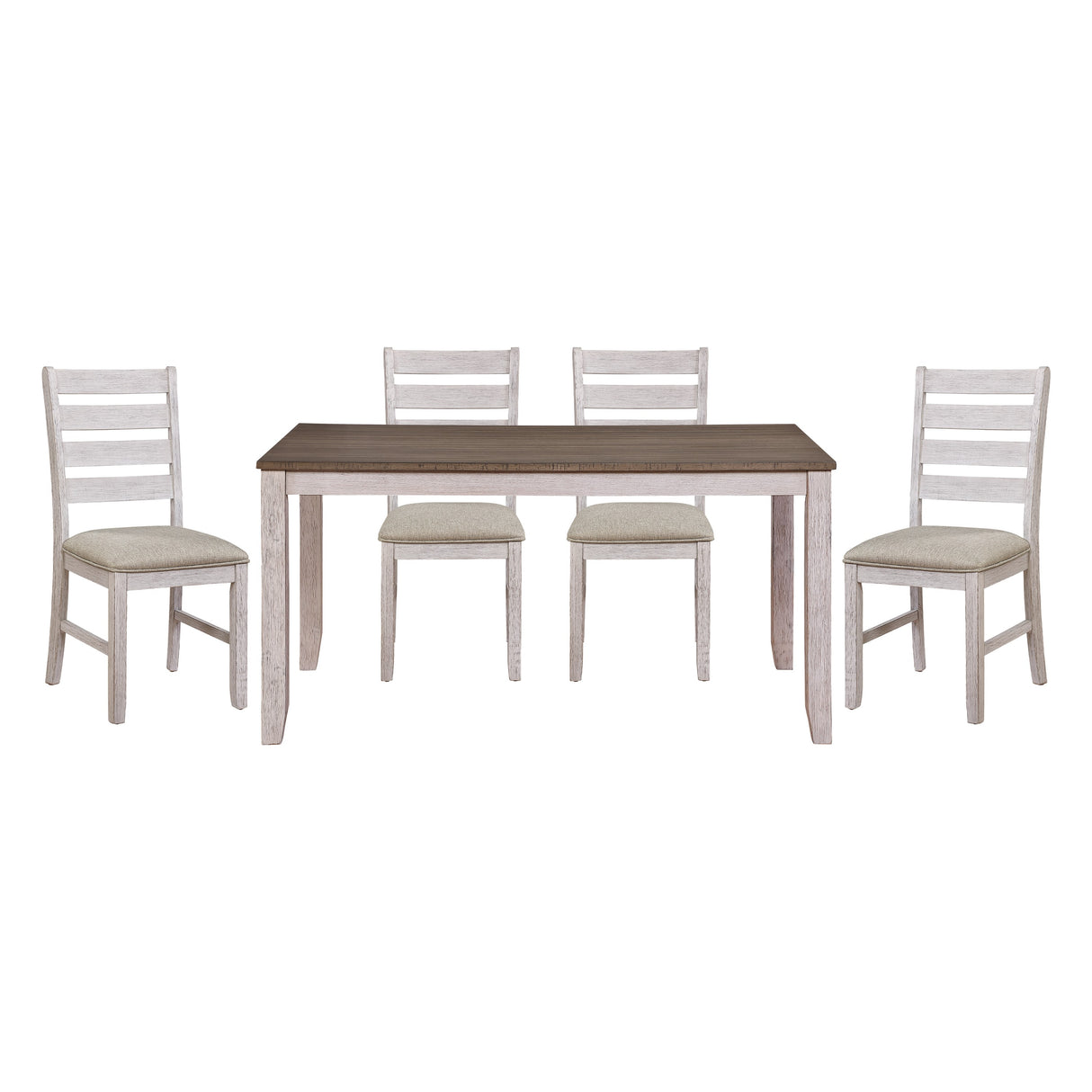 Ithaca Grayish White/Brown 7-Piece Dining Set from Homelegance - Luna Furniture