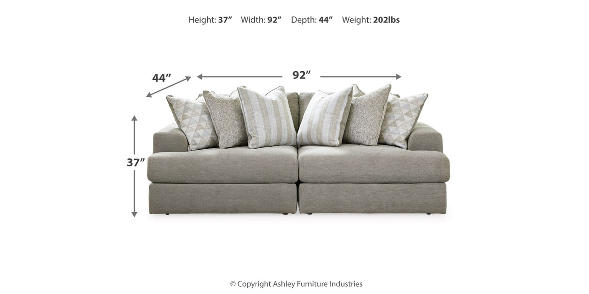 Avaliyah Ash 2-Piece Sectional with Ottoman from Ashley Furniture - Luna Furniture