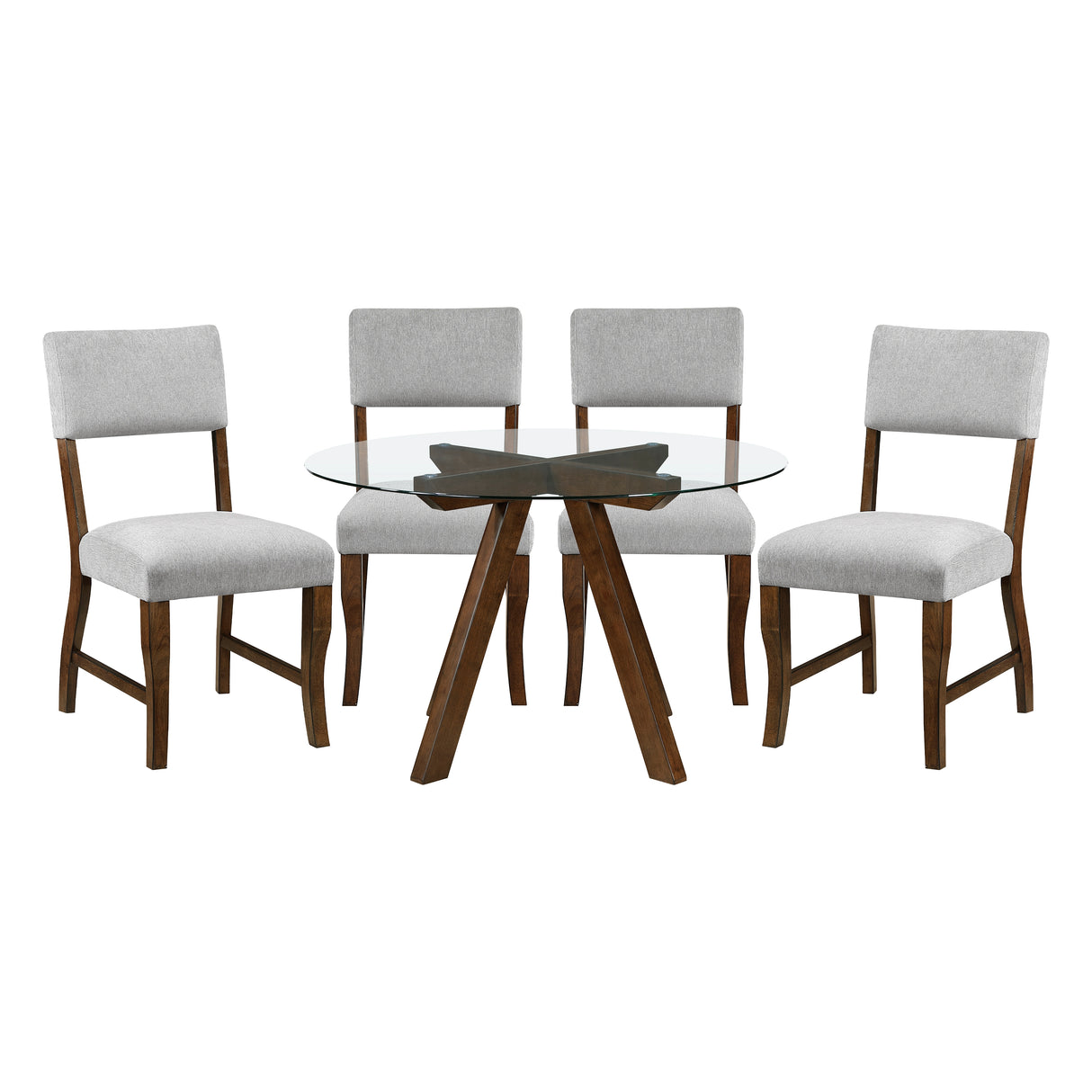 Aiden Gray 5-Piece Round Dining Room Set from Homelegance - Luna Furniture