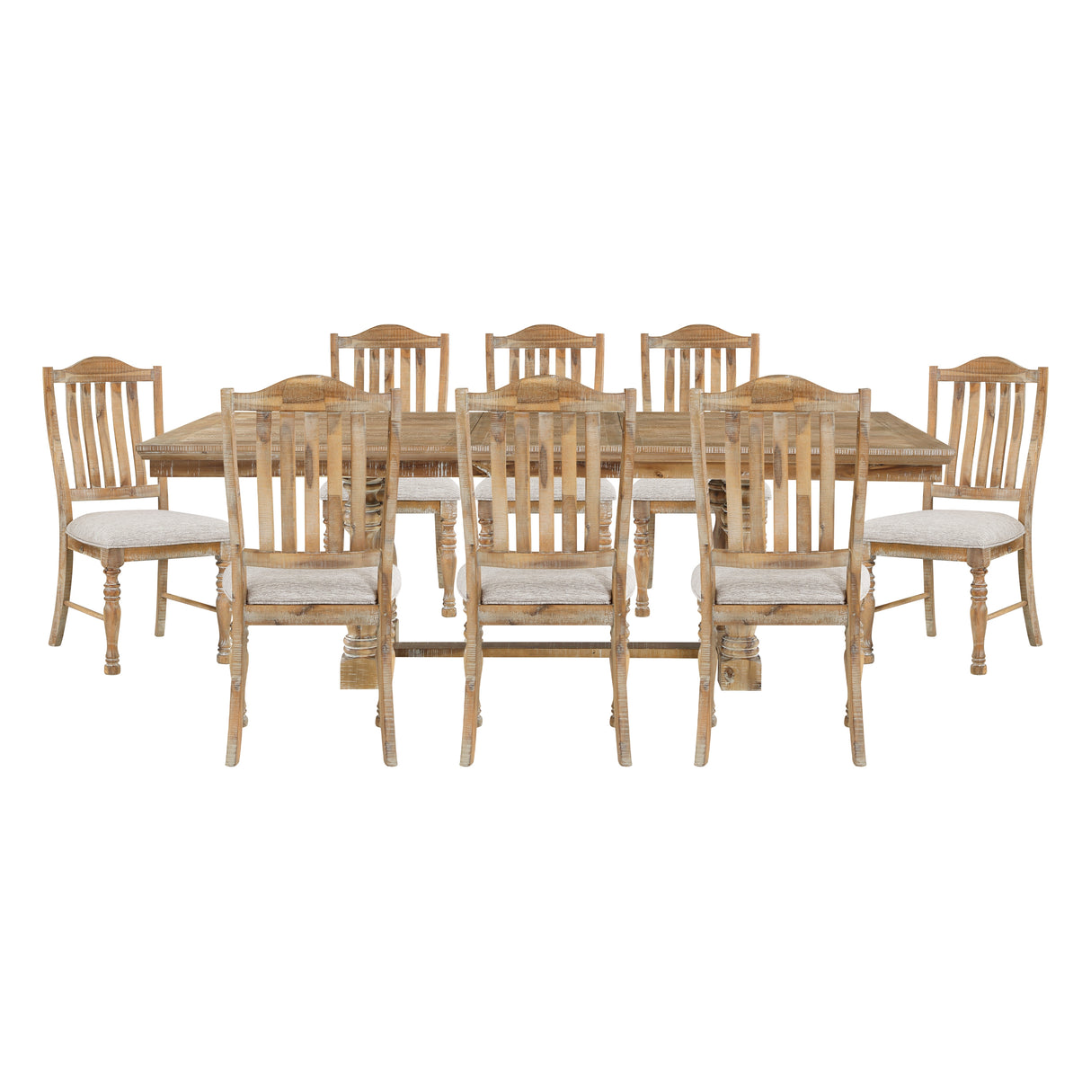 Weatherford Wheat/Gray 9-Piece Dining Set from Homelegance - Luna Furniture