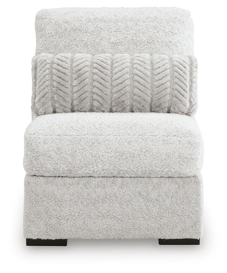 Cuddle Plush Arctic 3-Piece Sectional, Chair and Ottoman