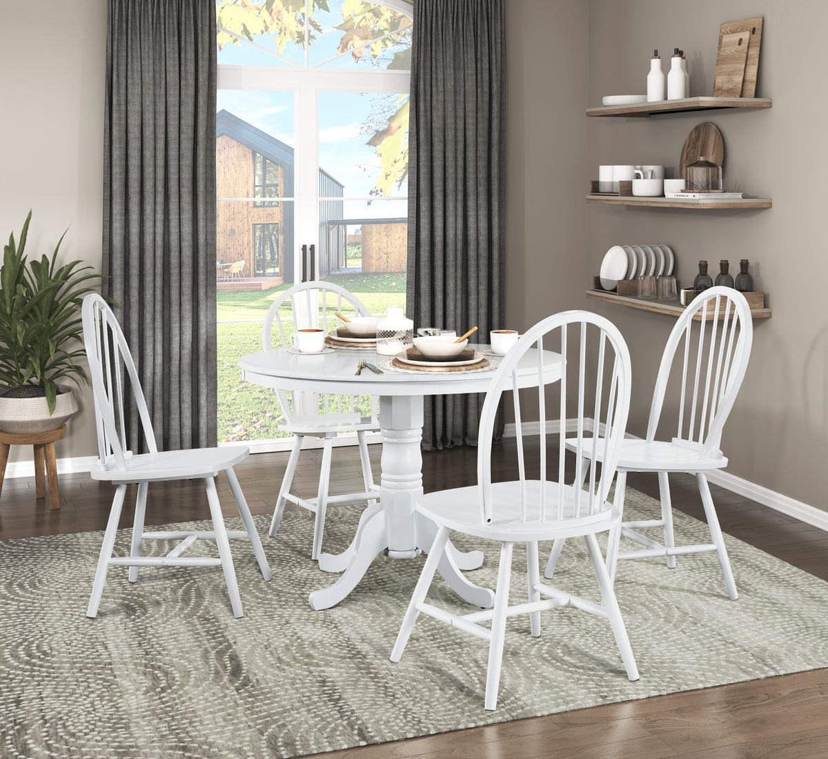 Shelby White Round Dining Table from Homelegance - Luna Furniture