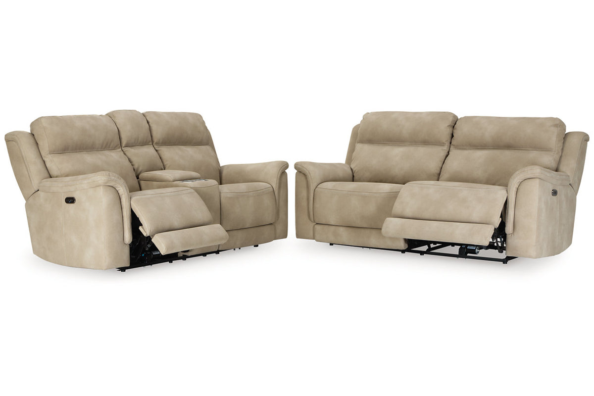 Next-Gen DuraPella Sand Power Reclining Sofa and Loveseat from Ashley - Luna Furniture