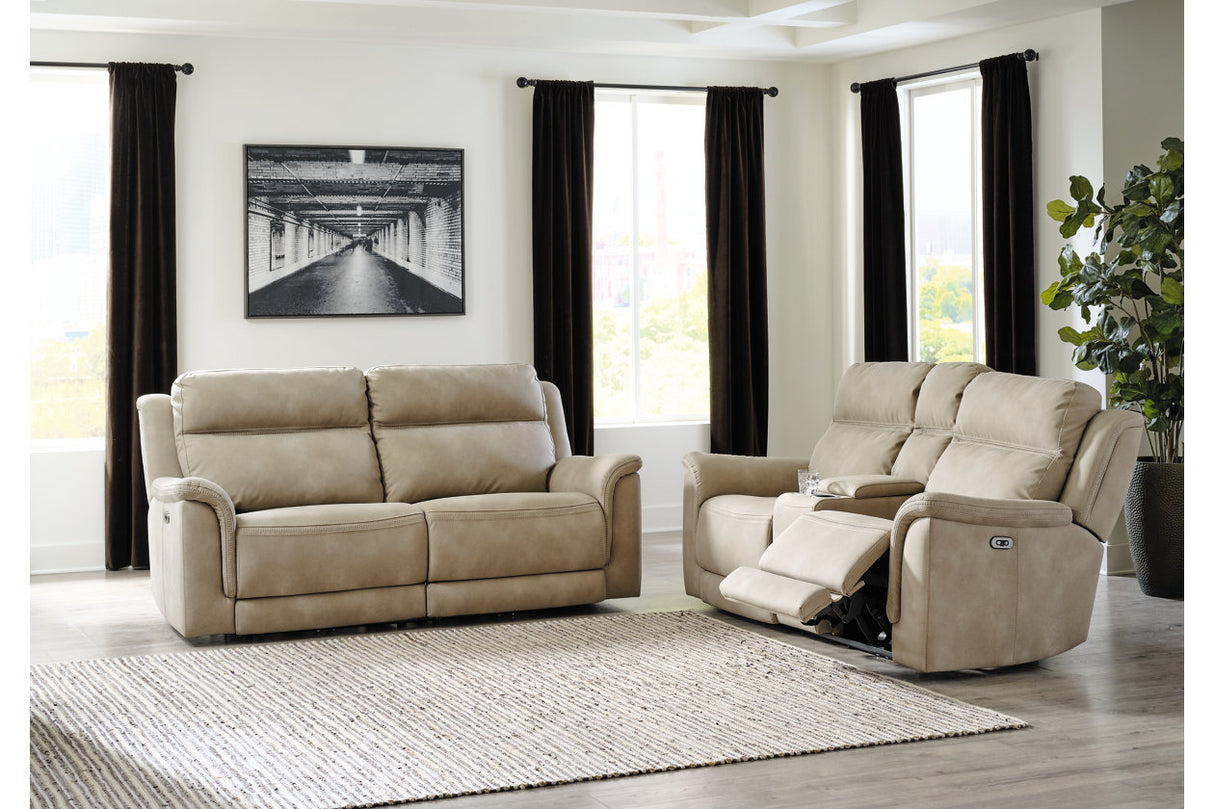 Next-Gen DuraPella Sand Power Reclining Sofa and Loveseat from Ashley - Luna Furniture