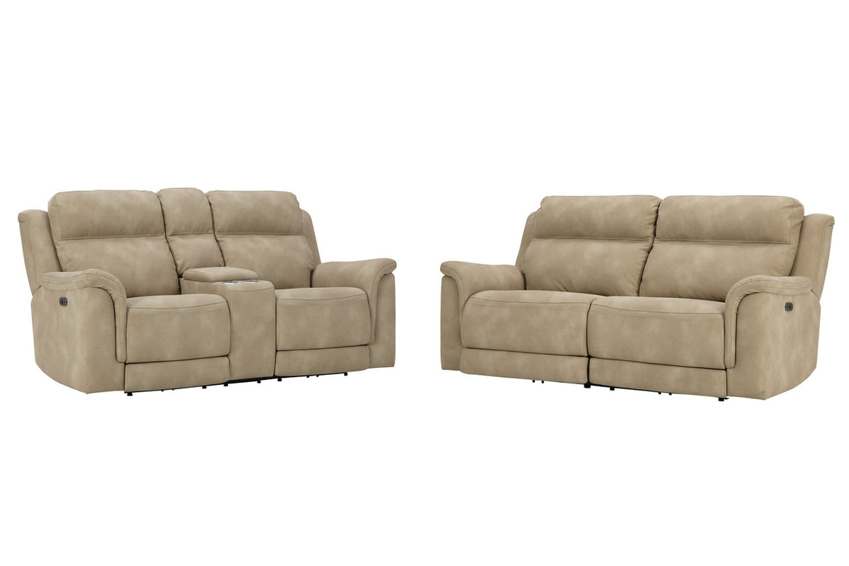 Next-Gen DuraPella Sand Power Reclining Sofa and Loveseat from Ashley - Luna Furniture