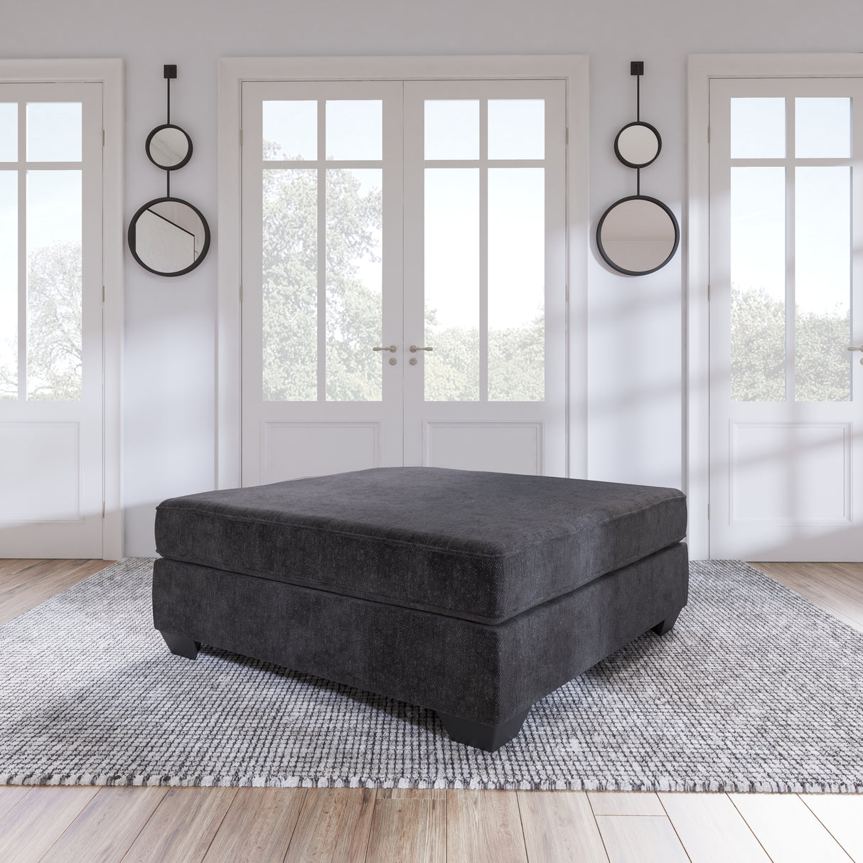 Lavernett Charcoal Oversized Accent Ottoman from Ashley Furniture - Luna Furniture