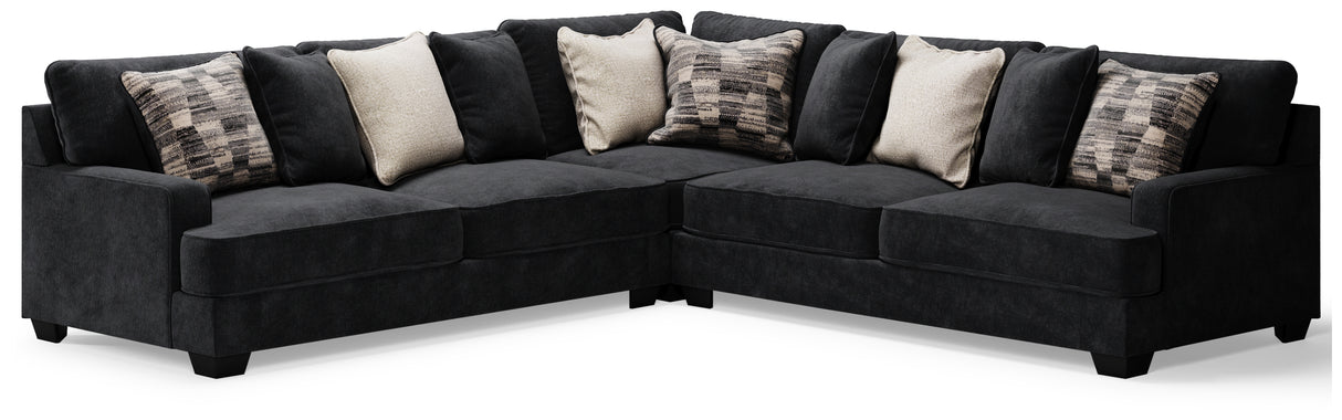 Lavernett Charcoal 3-Piece Sectional from Ashley Furniture - Luna Furniture