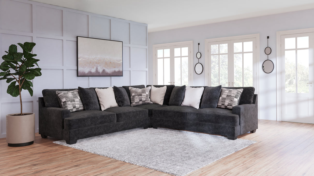 Lavernett Charcoal 3-Piece Sectional from Ashley Furniture - Luna Furniture