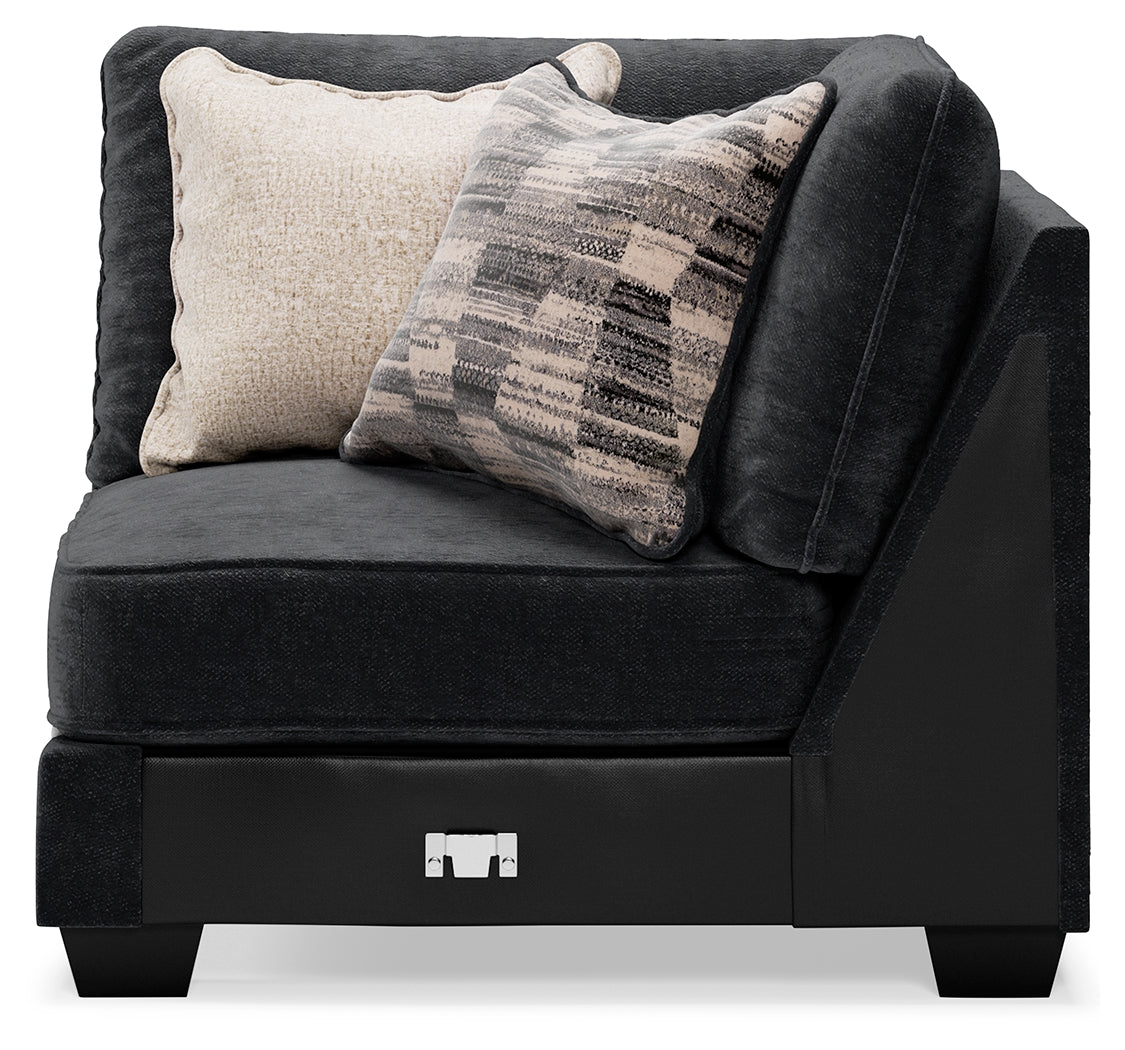Lavernett Charcoal 4-Piece Sectional with Ottoman from Ashley Furniture - Luna Furniture