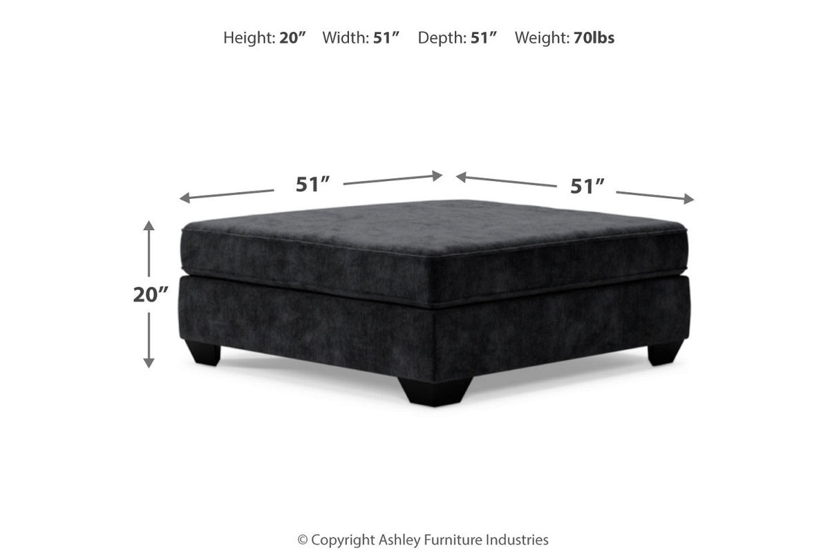 Lavernett Charcoal 3-Piece Sectional and Oversized Ottoman from Ashley - Luna Furniture