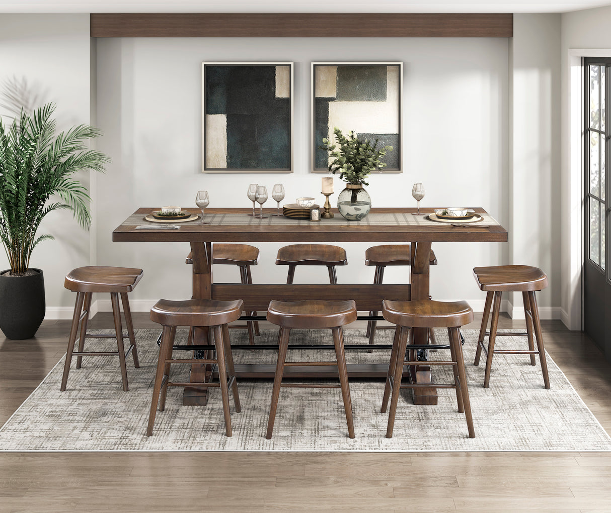 Oliver Brown Counter Height Table from Homelegance - Luna Furniture