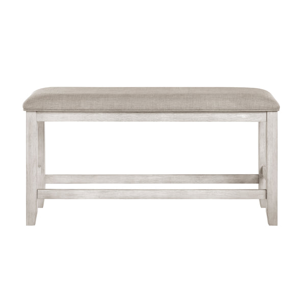 Savile Antique White/Light Gray Counter Height Bench