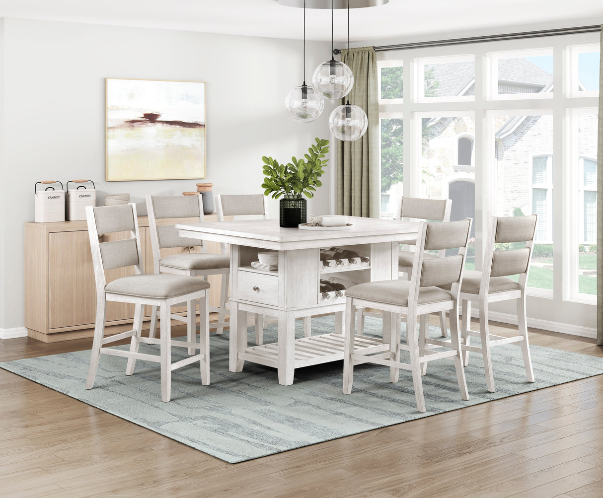 Savile Antique White/Light Gray Counter Height Table from Homelegance - Luna Furniture