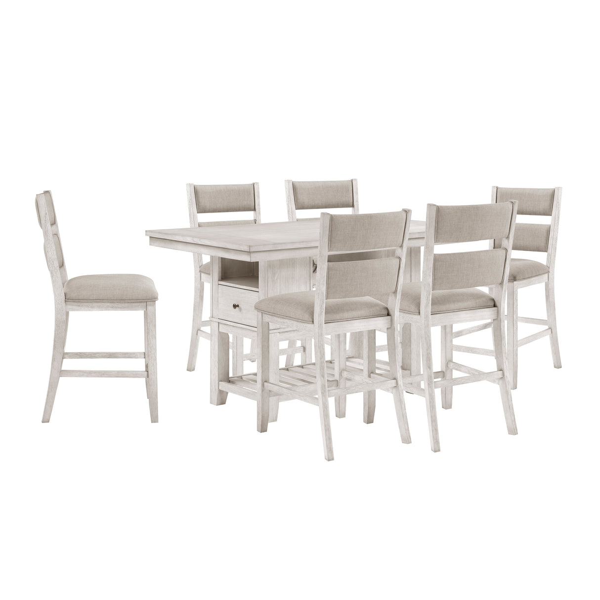 Savile Antique White/Light Gray Counter Height Set from Homelegance - Luna Furniture