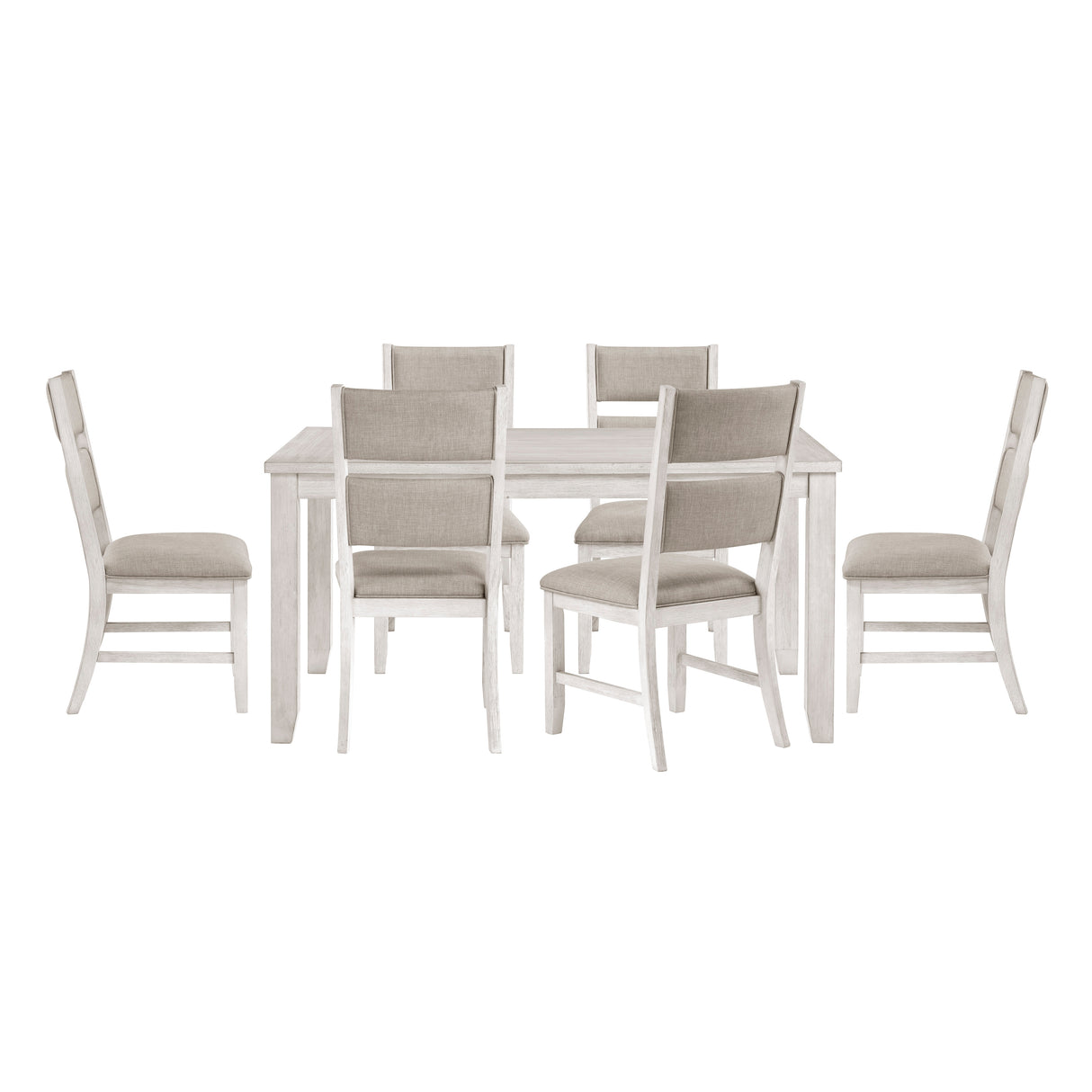 Savile Antique White/Light Gray 7-Piece 60" Dining Room Set from Homelegance - Luna Furniture