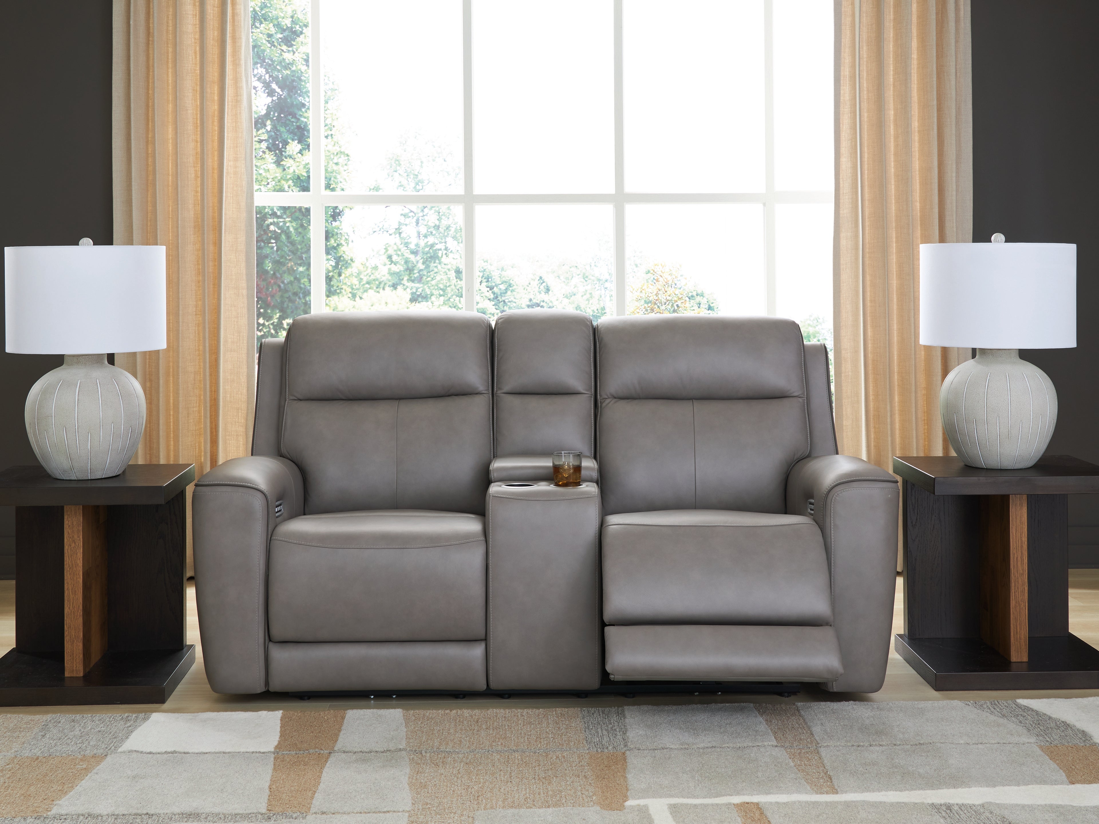5Z-Comfort Coin Power Reclining Loveseat with Console – Luna Furniture