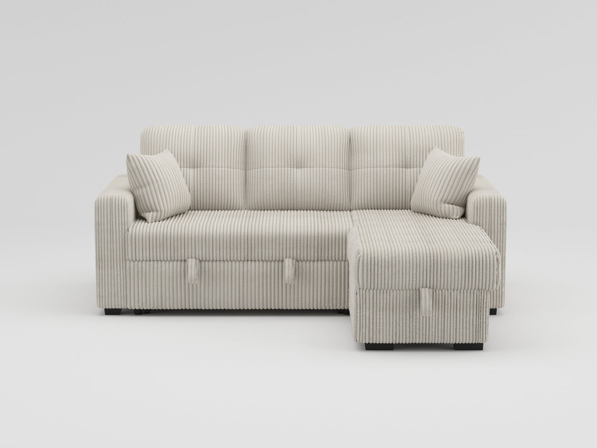 Rhett Beige 3-Piece Reversible Sectional with Pull-out Bed and Hidden Storage from Homelegance - Luna Furniture