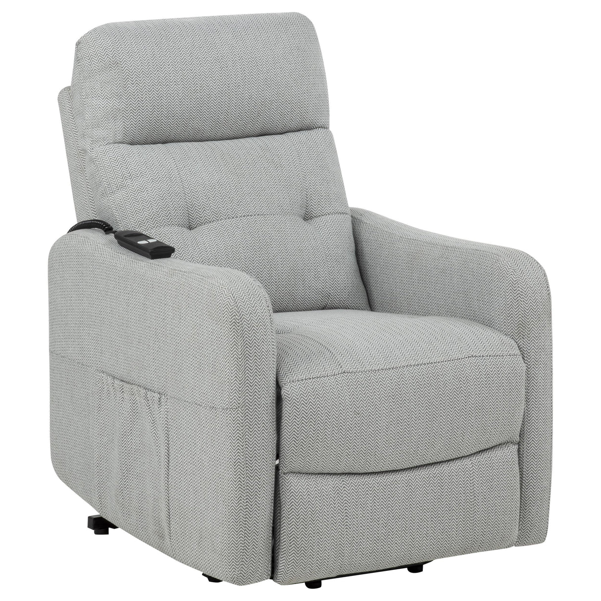 Dayes Light Gray Upholstered Power Lift Recliner Chair from Coaster - Luna Furniture