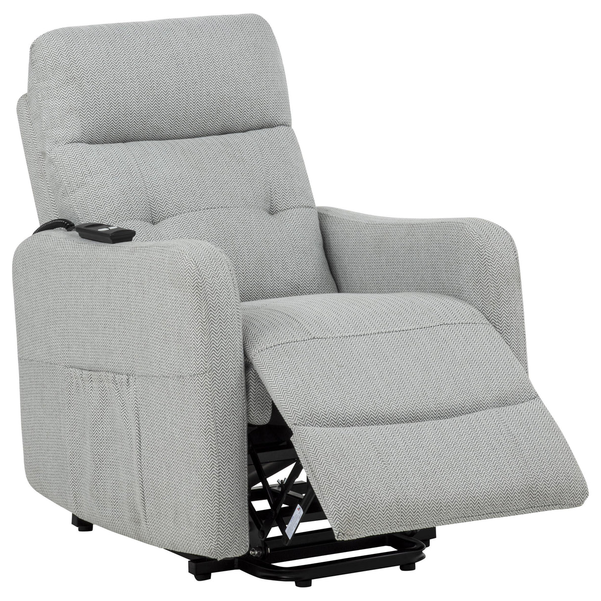 Dayes Light Gray Upholstered Power Lift Recliner Chair from Coaster - Luna Furniture