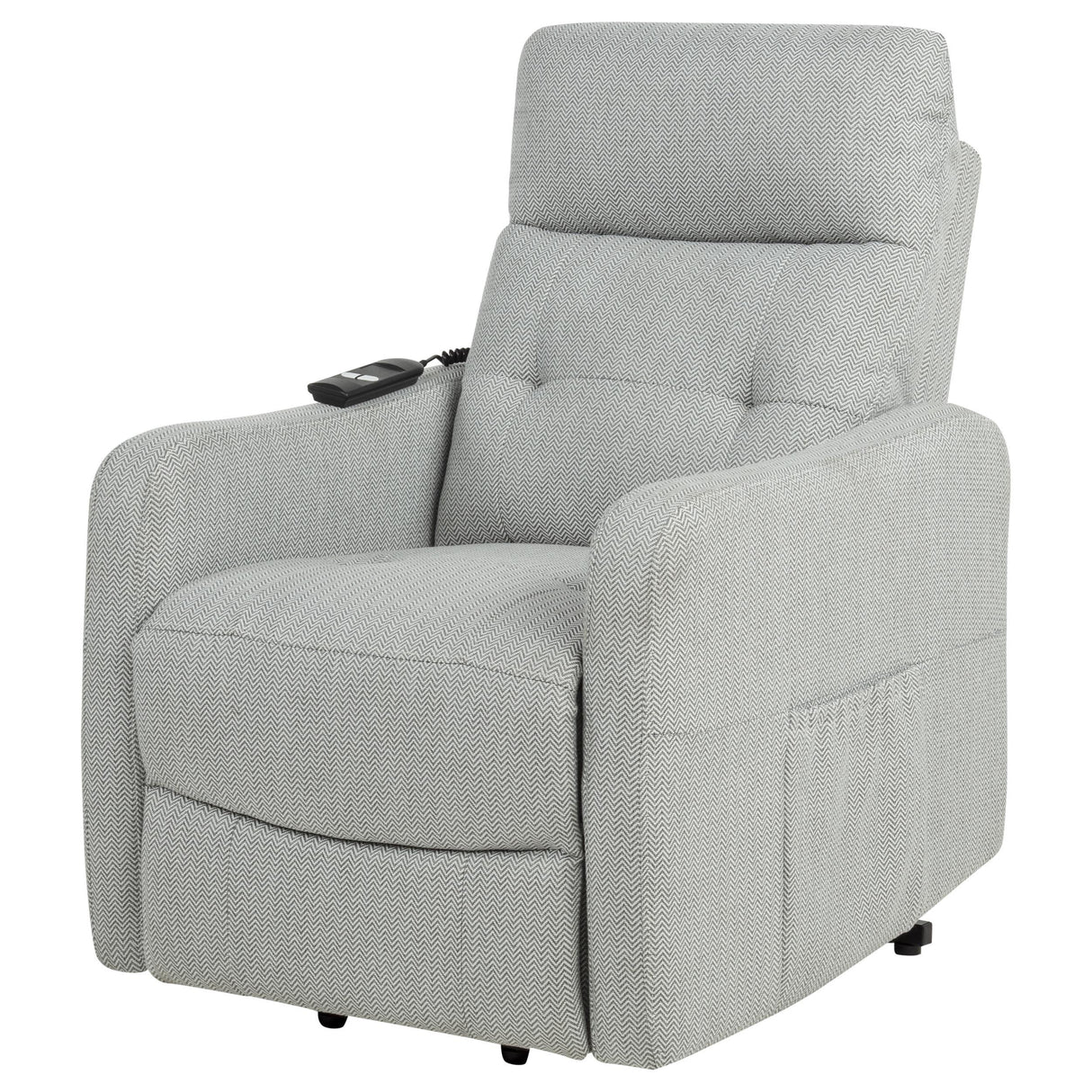 Dayes Light Gray Upholstered Power Lift Recliner Chair from Coaster - Luna Furniture