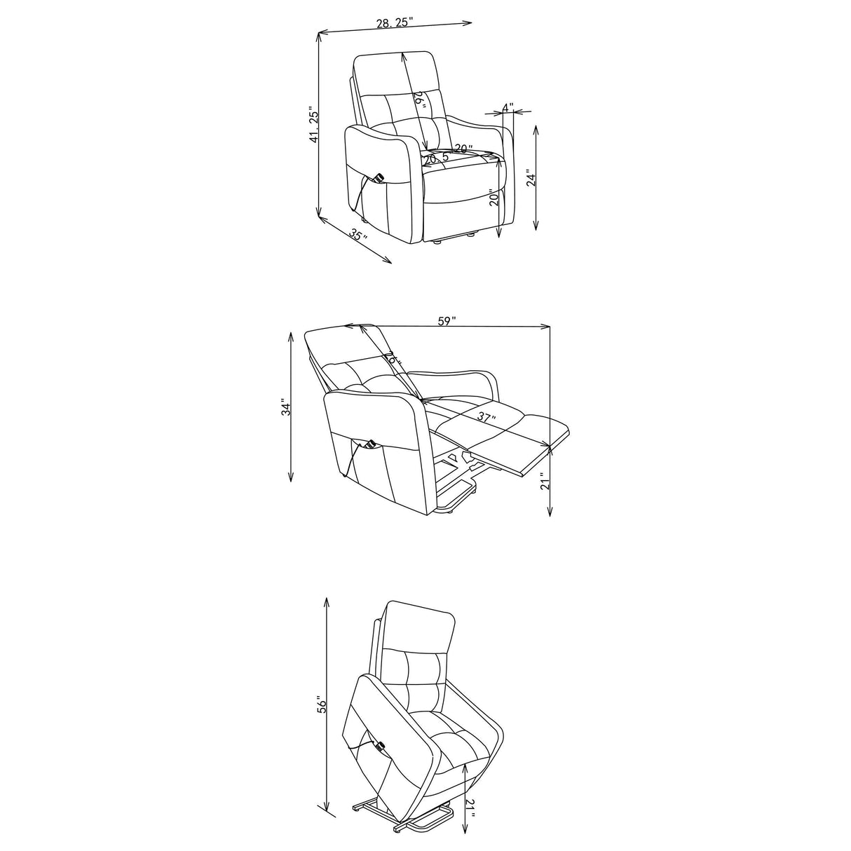 Dayes Light Gray Upholstered Power Lift Recliner Chair from Coaster - Luna Furniture