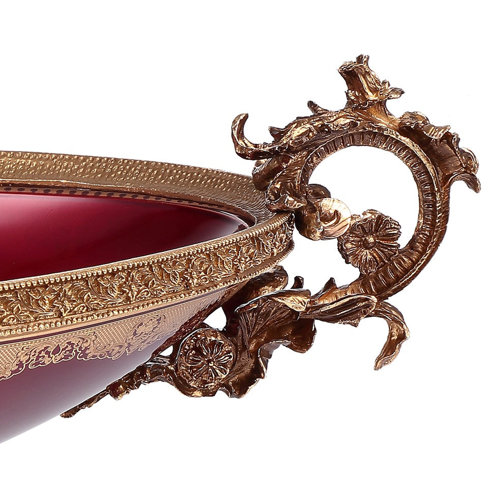 HD-6003L Bronze/Ruby Red/Gold Bowl from Homey Design - Luna Furniture