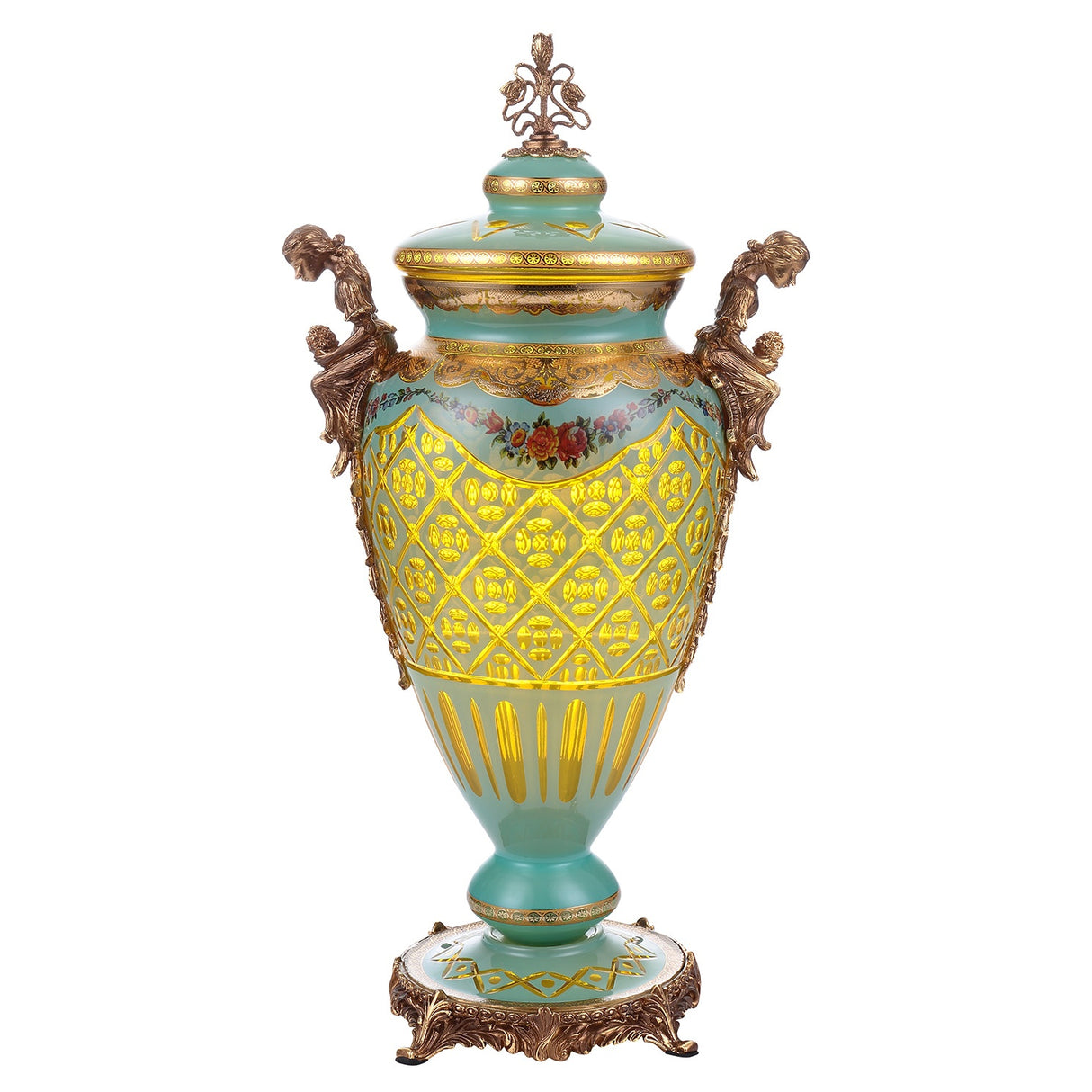 HD-6016L Bronze/Floral Urn from Homey Design - Luna Furniture