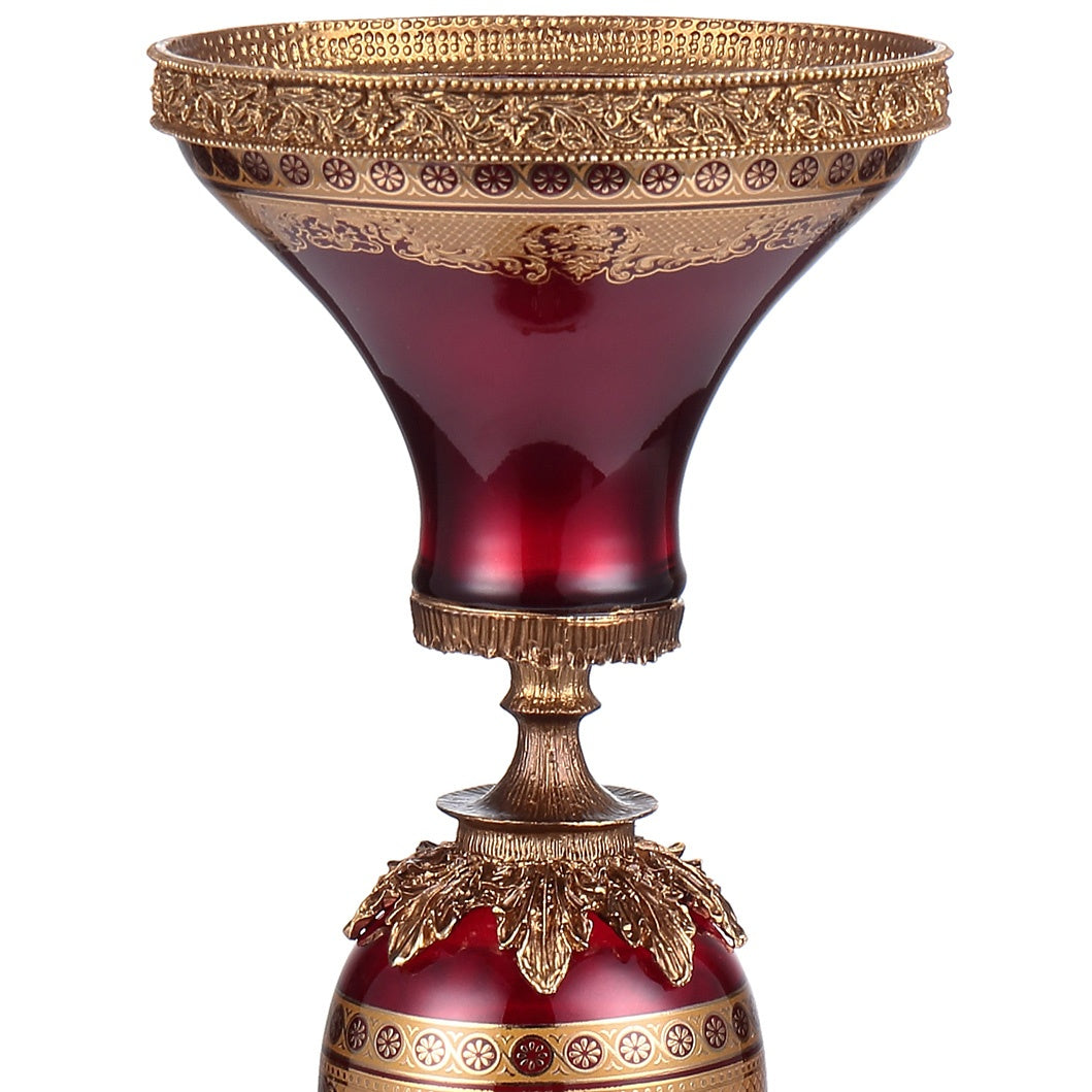 HD-6020 Bronze/Ruby Red/Gold Candleholder from Homey Design - Luna Furniture