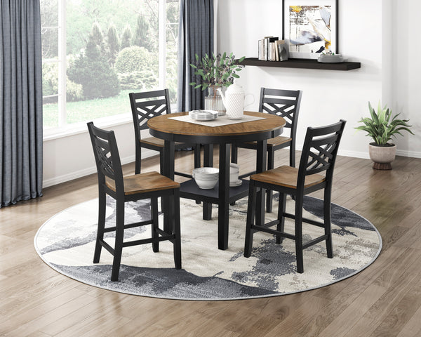 Tyler Black/Brown 5-Piece Counter Height Set
