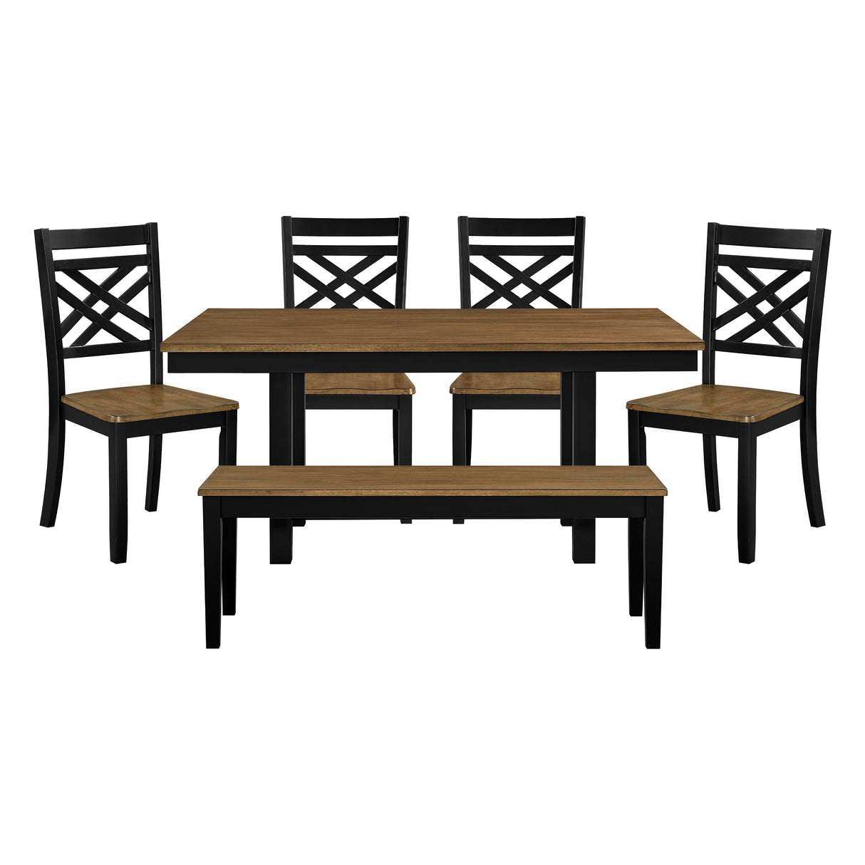 Tyler Black/Brown 6-Piece Dining Room Set from Homelegance - Luna Furniture