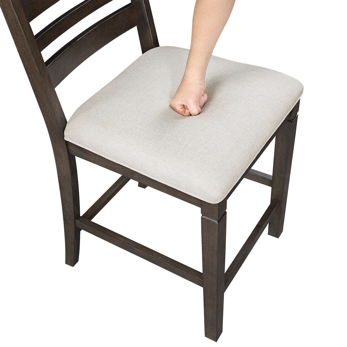 Victoria Espresso/Beige Counter Height Chair, Set of 2 from Homelegance - Luna Furniture