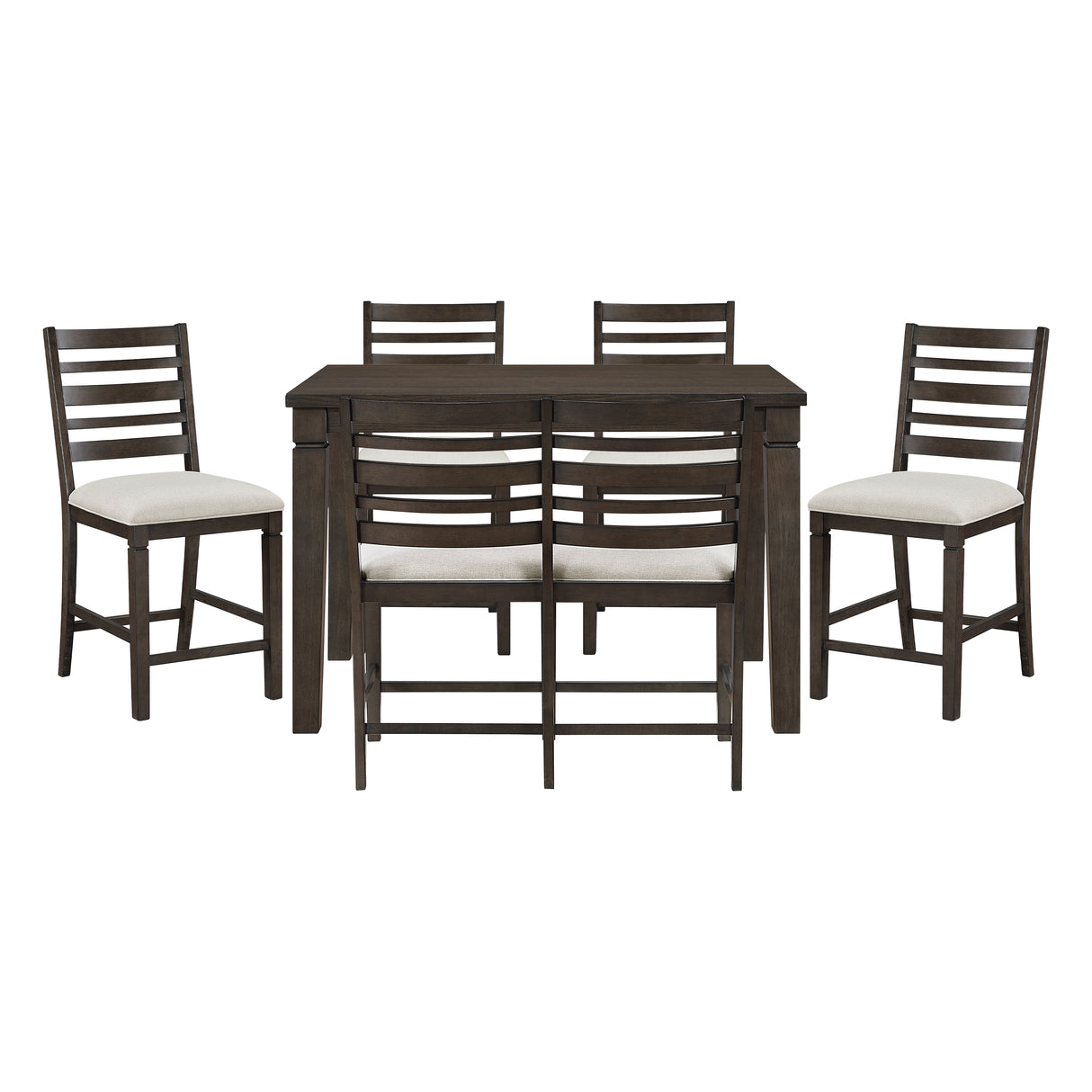 Victoria Espresso/Beige 6-Piece Counter Height Set from Homelegance - Luna Furniture