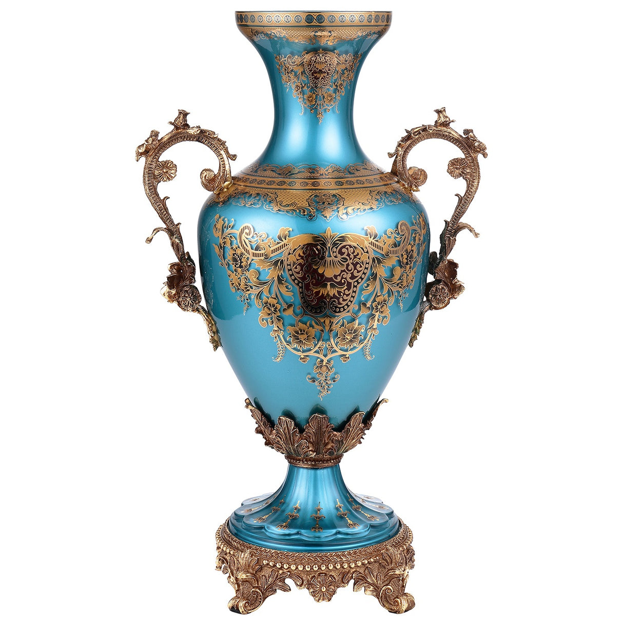 HD-6028B Bronze/Sapphire Blue/Gold Vase from Homey Design - Luna Furniture