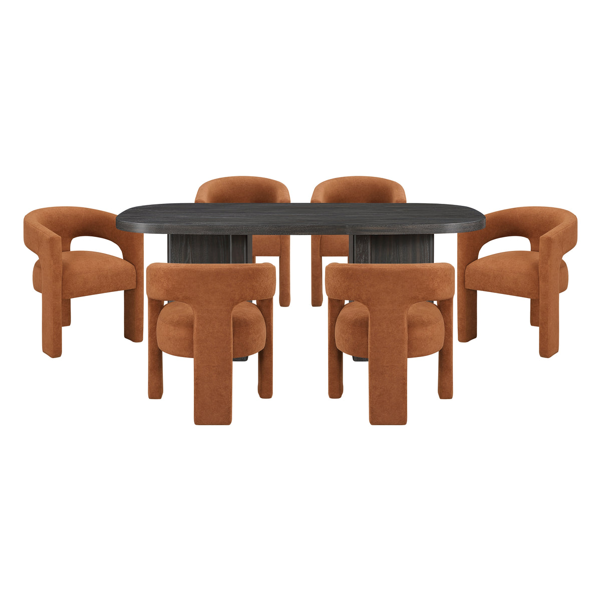 Marais Ebony/Light Gray Boucle 7-Piece 82" Dining Set from Homelegance - Luna Furniture