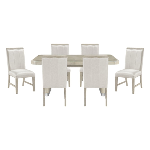 Clara Light Gray 7-Piece Expandable Dining Set
