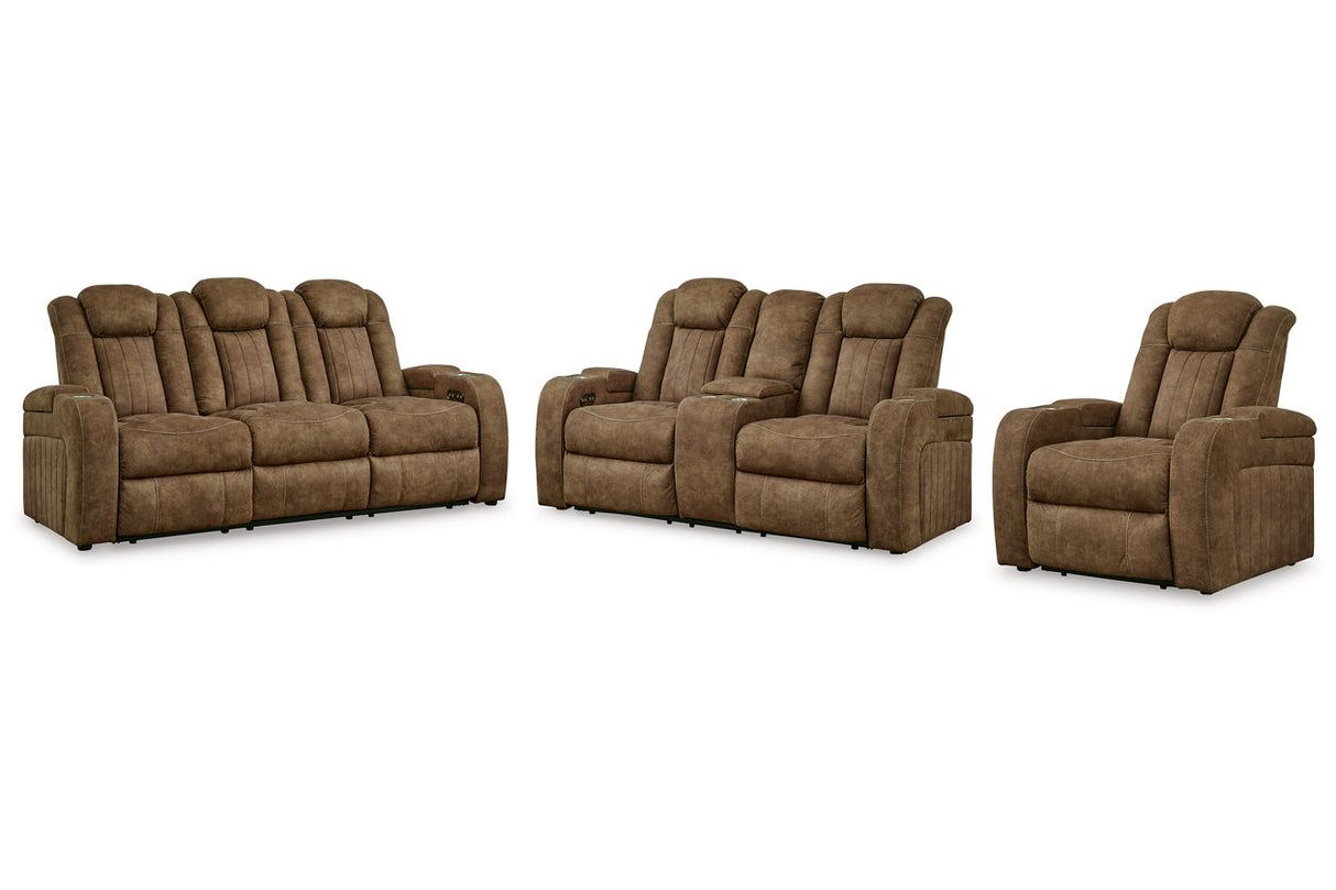 Wolfridge Brindle Power Reclining Sofa, Loveseat and Recliner from Ashley - Luna Furniture