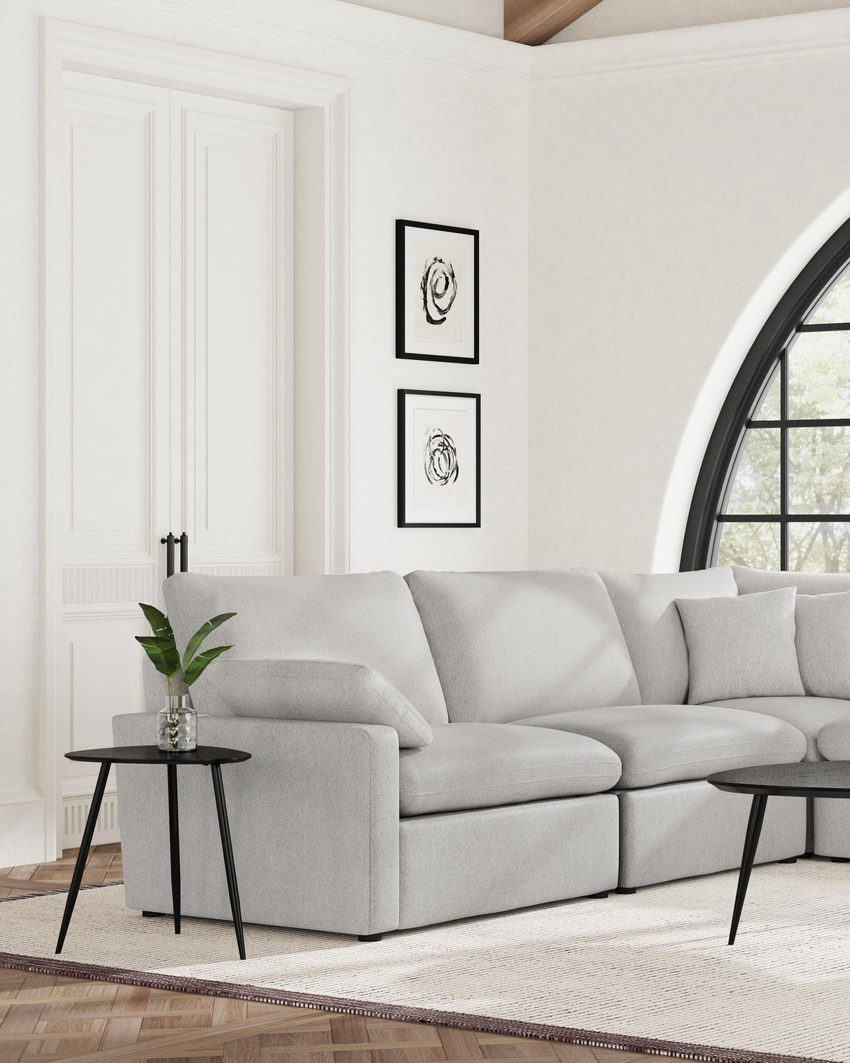 Collins Gray Upholstered Armless Chair from Coaster - Luna Furniture