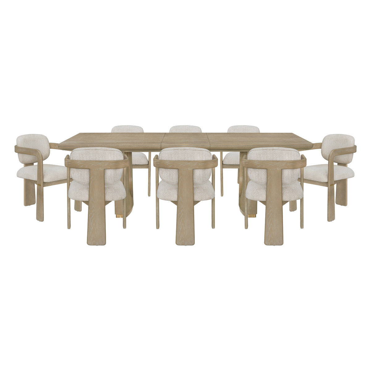 Niche Oak/Beige 9-Piece Expandable Dining Set from Homelegance - Luna Furniture