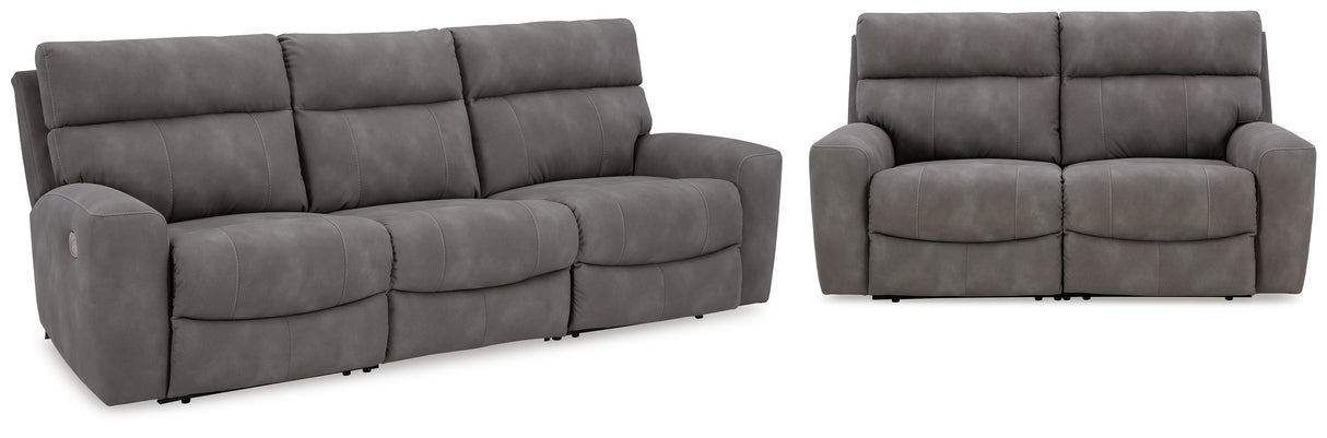 Next-Gen DuraPella Slate 2-Piece Power Reclining Set from Ashley Furniture - Luna Furniture