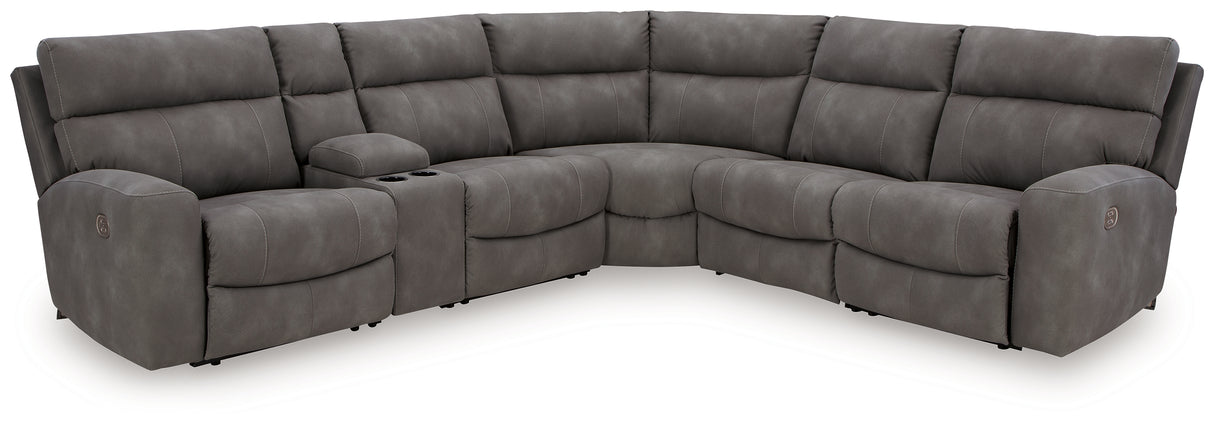 Next-Gen DuraPella Slate 6-Piece Power Reclining Sectional from Ashley - Luna Furniture