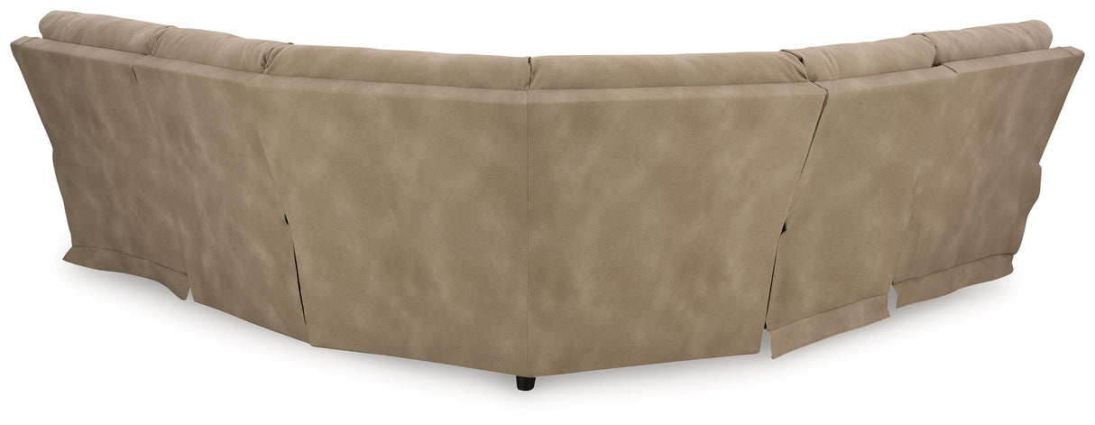 Next-Gen DuraPella Sand 5-Piece Power Reclining Sectional from Ashley - Luna Furniture